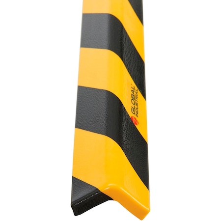 Global Industrial 90-Degree Flat Corner Bumper Guard, Type H, Black/Yellow, 39-3/8L 670668